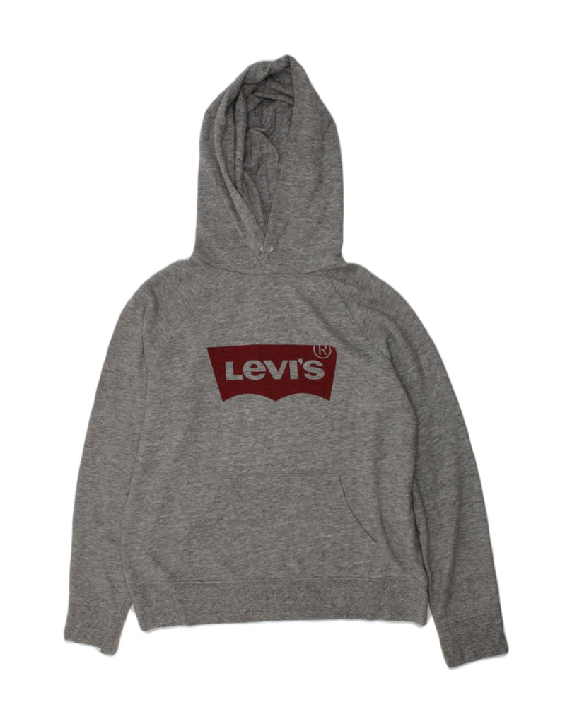 LEVI'S Womens Graphic Hoodie Jumper UK 10 Small Grey Cotton | Vintage Levi's | Thrift | Second-Hand Levi's | Used Clothing | Messina Hembry 