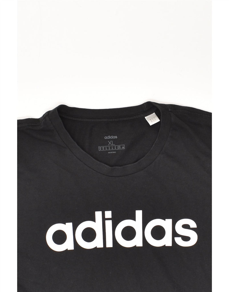 ADIDAS Mens Graphic T-Shirt Top XL Black Cotton | Vintage Adidas | Thrift | Second-Hand Adidas | Used Clothing | Messina Hembry 