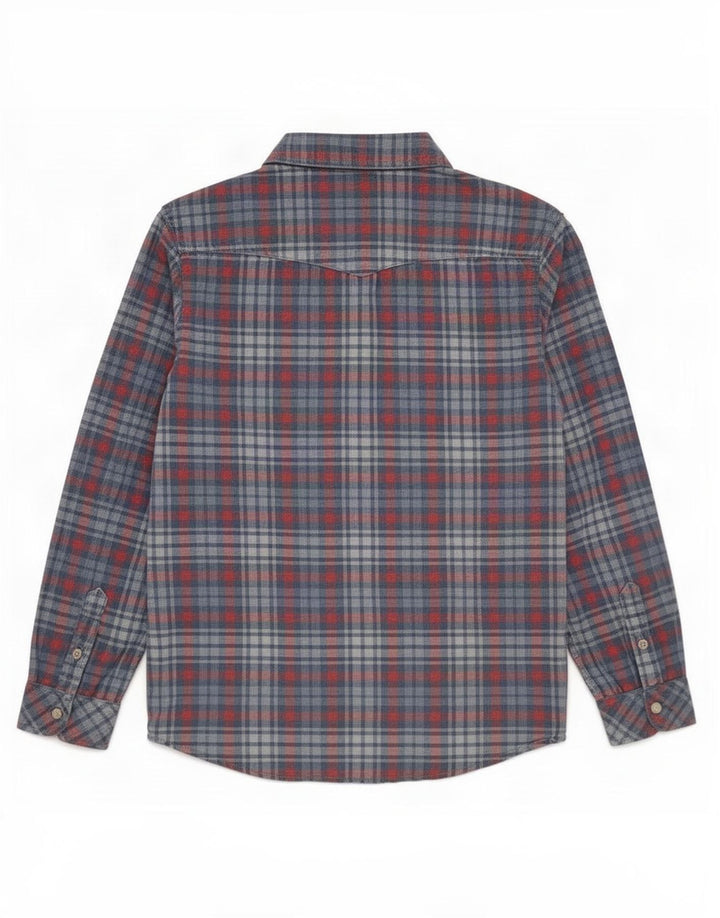 Lee Boys Regular Fit Shirt 7-8 Years Blue Check Cotton