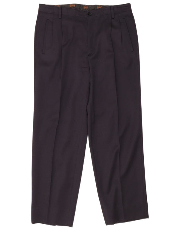 Borsalino Mens Pegged Chino Trousers IT 50 Large W34 L30 Navy Blue Wool