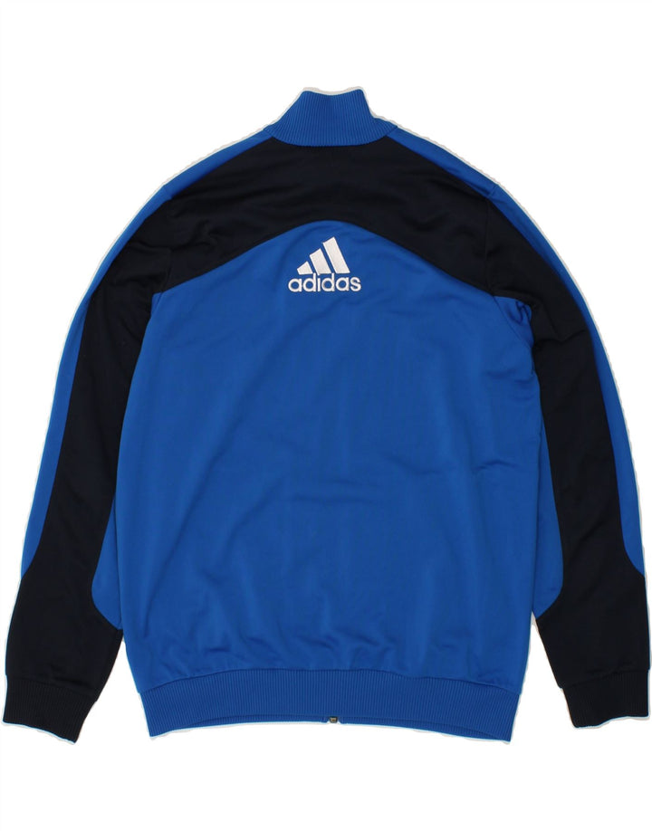 ADIDAS Boys Graphic Tracksuit Top Jacket 11-12 Years Blue Colourblock Vintage Adidas and Second-Hand Adidas from Messina Hembry 