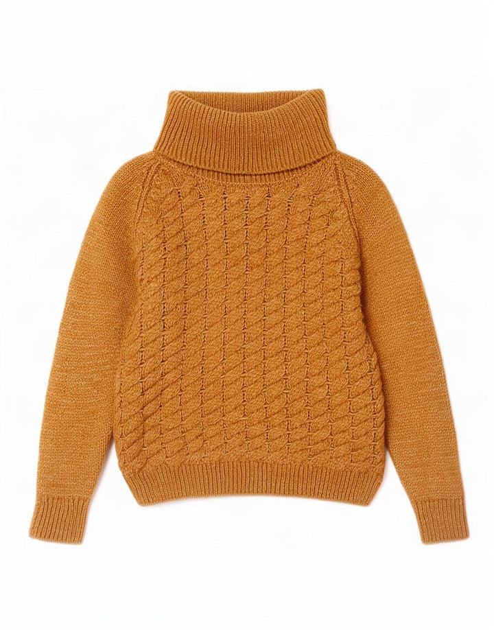 Massimo Dutti Womens Roll Neck Jumper Sweater UK 14 Medium Brown Acrylic