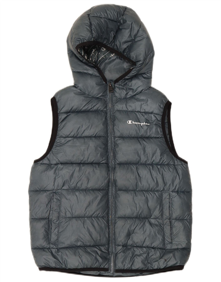Champion Boys Hooded Padded Gilet 13-14 Years XL Grey Polyester