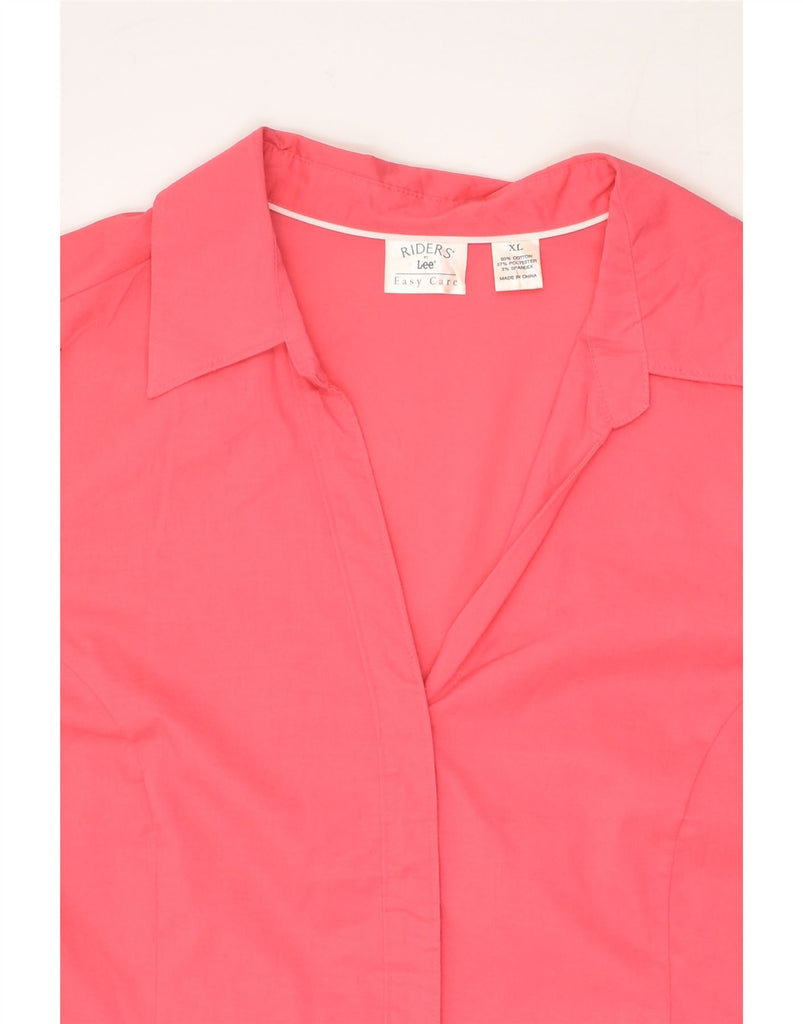 LEE Womens 3/4 Sleeve Shirt UK 18 XL Pink Cotton | Vintage Lee | Thrift | Second-Hand Lee | Used Clothing | Messina Hembry 