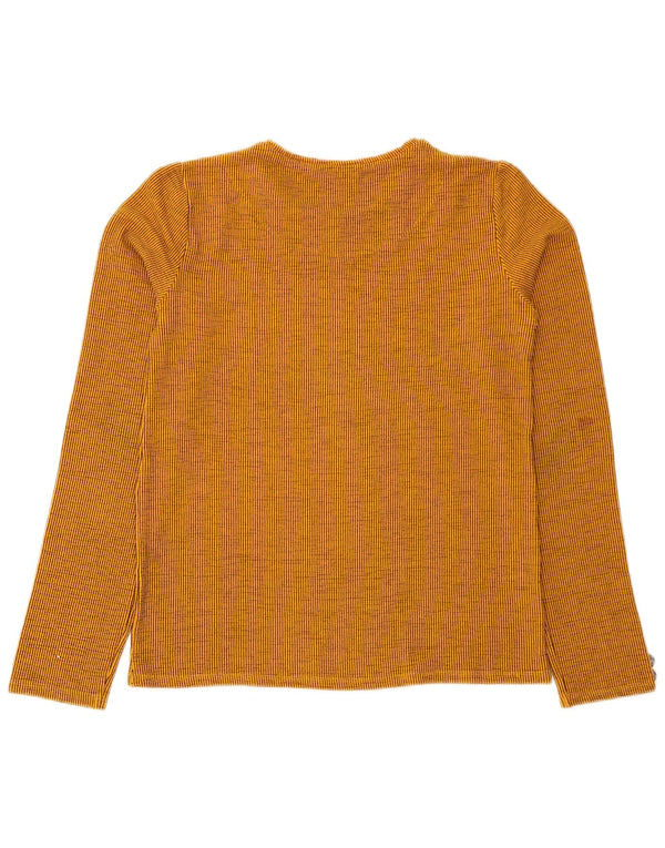 Zara Womens Top Long Sleeve UK 12 Medium Orange Striped