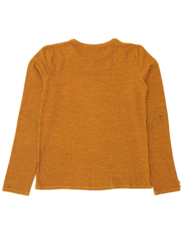 Zara Womens Top Long Sleeve UK 12 Medium Orange Striped