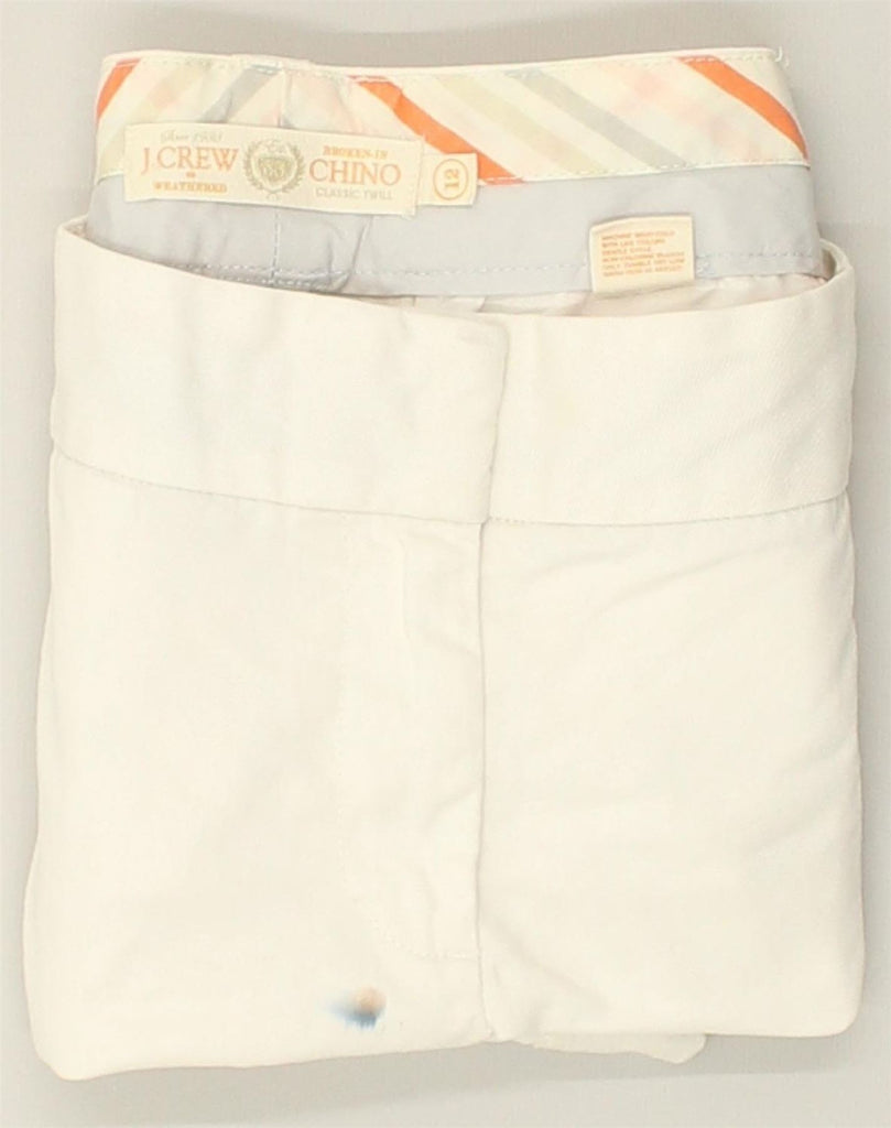 J. CREW Womens Chino Shorts US 12 Large W34 White Cotton | Vintage J. Crew | Thrift | Second-Hand J. Crew | Used Clothing | Messina Hembry 