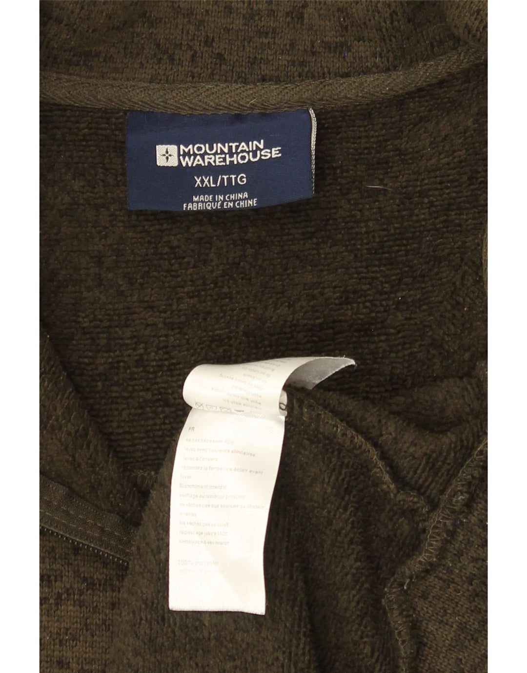 MOUNTAIN WAREHOUSE Mens Zip Neck Sweatshirt Jumper 2XL Green Polyester Vintage Mountain Warehouse and Second-Hand Mountain Warehouse from Messina Hembry 