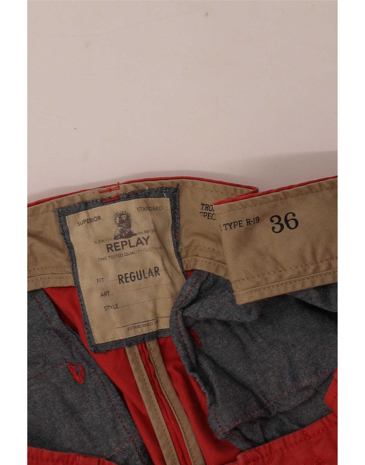 Replay Mens Chino Shorts W36 Large Red
