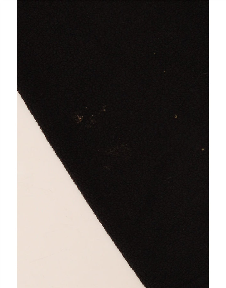 ANIMAL Mens Zip Neck Fleece Jumper Large Black Polyester