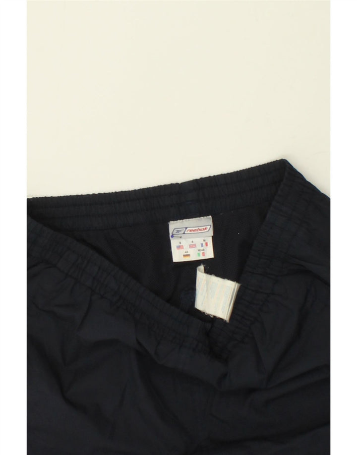 REEBOK Mens Graphic Sport Shorts Small Navy Blue Polyester Vintage Reebok and Second-Hand Reebok from Messina Hembry 