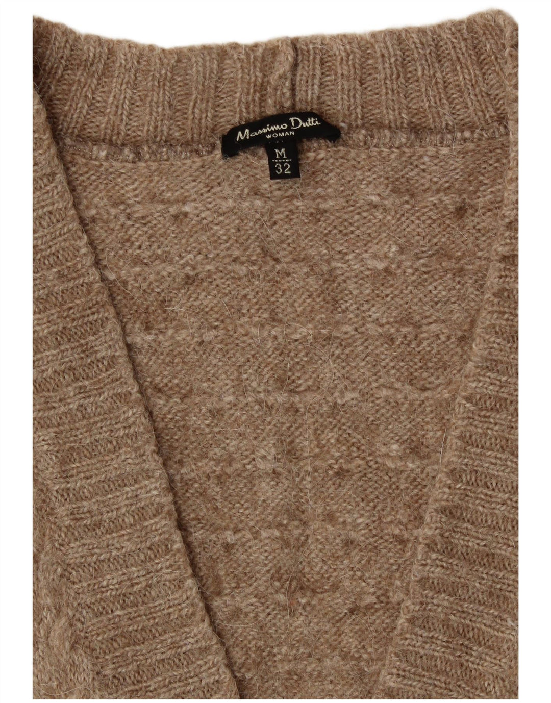 MASSIMO DUTTI Womens Cardigan Sweater UK 12 Medium Beige Flecked