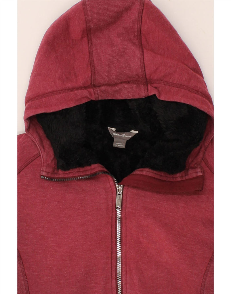 EDDIE BAUER Womens Zip Hoodie Sweater UK 10 Small Red Cotton Vintage Eddie Bauer and Second-Hand Eddie Bauer from Messina Hembry 