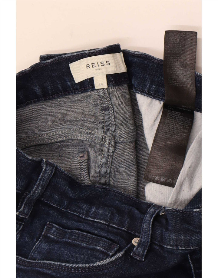 Reiss Mens Slim Jeans W34 L30 Navy Blue Cotton
