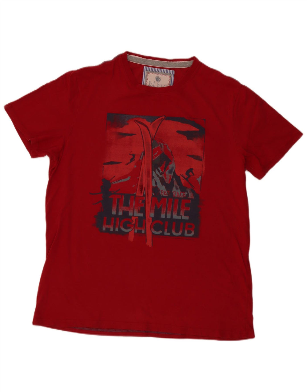 Fat Face Mens Graphic T-Shirt Top XL Red Cotton