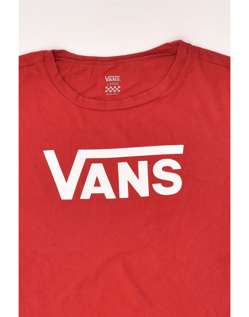 VANS Womens Graphic T-Shirt Top UK 14 Large Red Cotton | Vintage Vans | Thrift | Second-Hand Vans | Used Clothing | Messina Hembry 