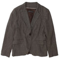 Zara Womens 1 Button Blazer Jacket UK 18 XL Grey Viscose