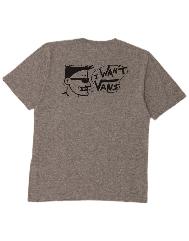 VANS Boys Custom Fit Graphic T-Shirt Top 10-11 Years Medium Grey Flecked