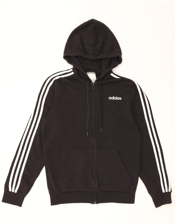 Adidas Mens Zip Hoodie Sweater Small Black Cotton