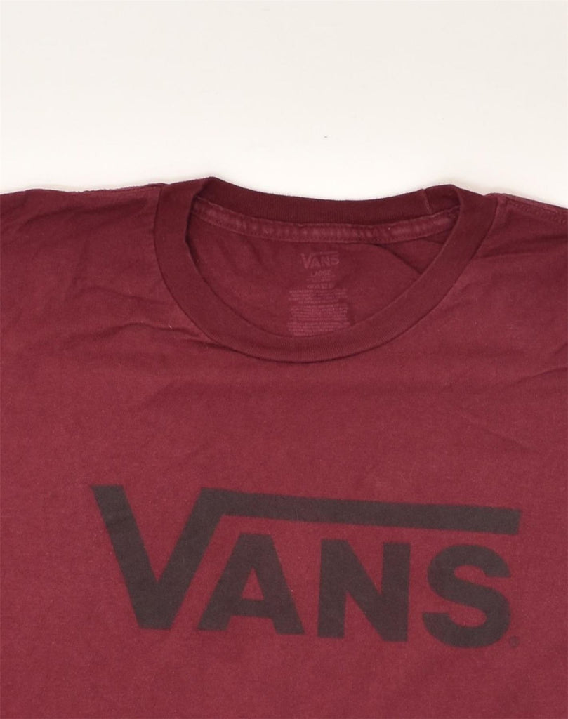 VANS Mens Graphic T-Shirt Top Large Burgundy Cotton | Vintage Vans | Thrift | Second-Hand Vans | Used Clothing | Messina Hembry 