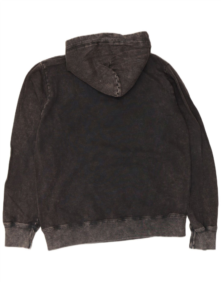 Franklin Marshall Mens Graphic Hoodie Jumper Medium Black Cotton