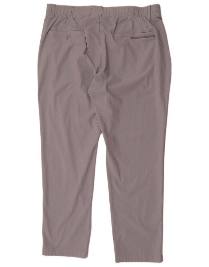 Under Armour Mens Straight Chino Trousers W38 L30 Grey Polyester