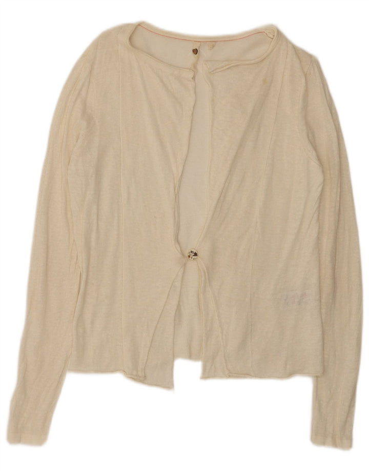White Stuff Womens Cardigan Sweater UK 12 Medium Off Linen