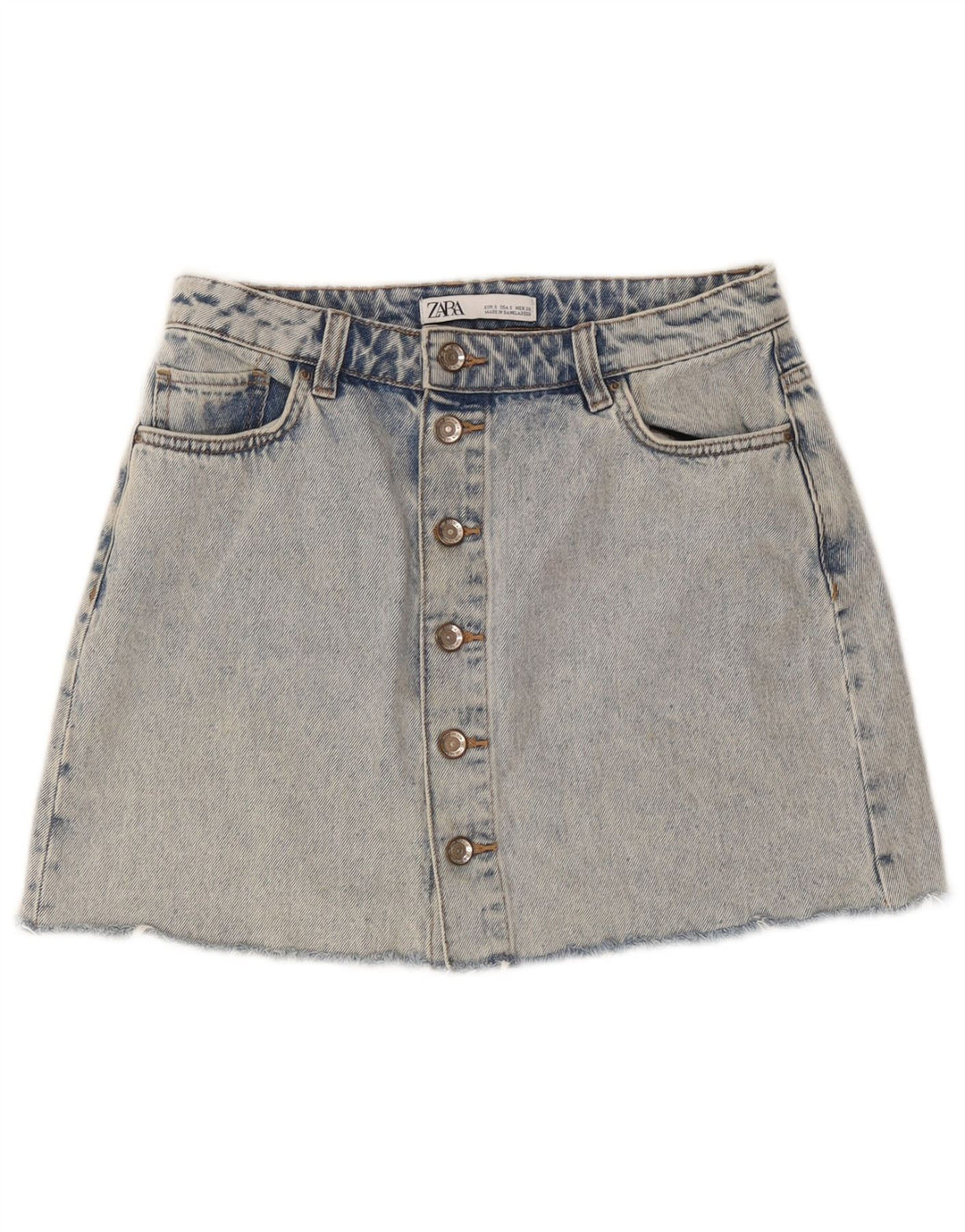 Zara Womens Denim Skirt Small W26 Blue Cotton