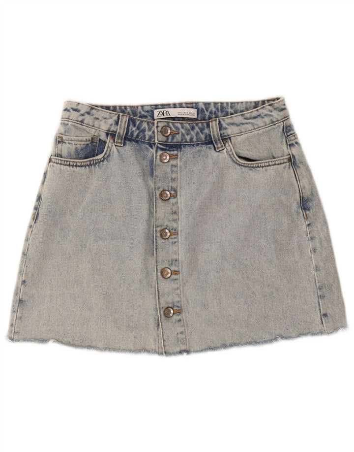 Zara Womens Denim Skirt Small W26 Blue Cotton