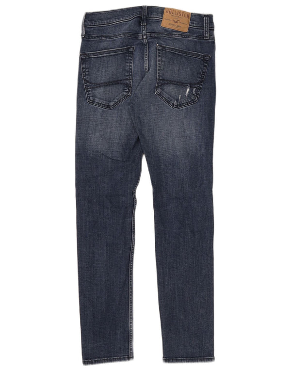 Hollister Womens Distressed Super Skinny Jeans W28 L30 Blue Cotton