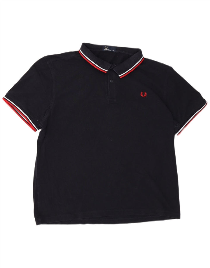 Fred Perry Mens Polo Shirt 2XL Navy Blue Cotton