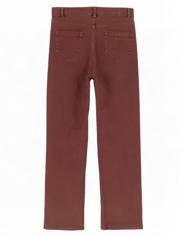 Marks & Spencer Womens Straight Casual Trousers UK 10 Small W28 L27 Brown