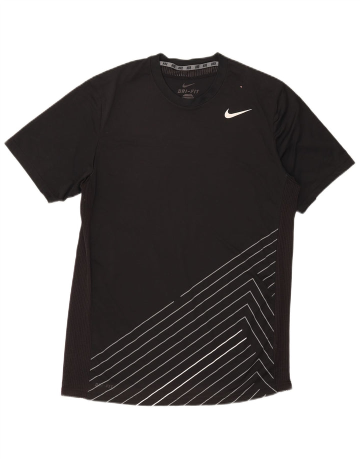 Nike Mens Dri Fit Graphic T-Shirt Top Medium Black Polyester