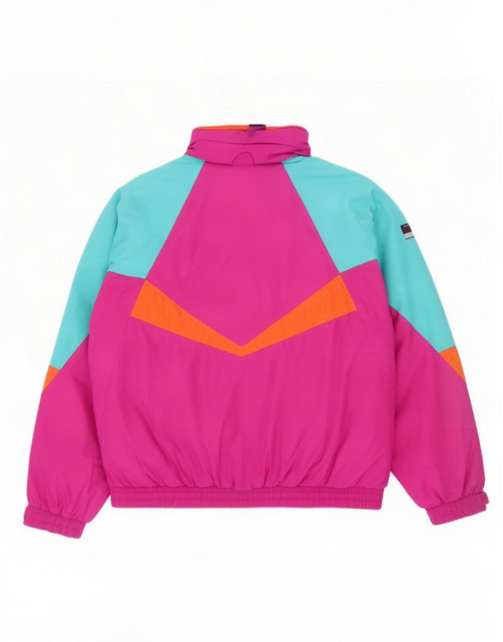 Aesse Mens Loose Fit Ski Jacket UK 36 Small Pink Colourblock Polyamide