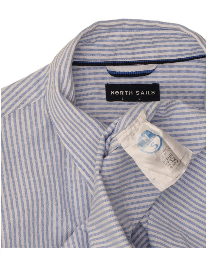 North Sails Mens Shirt Small Blue Pinstripe Cotton