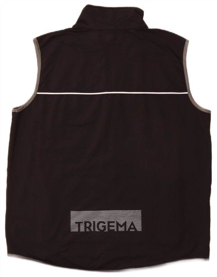 TRIGEMA Mens Graphic Sleeveless Tracksuit Top Jacket Large Black Polyester