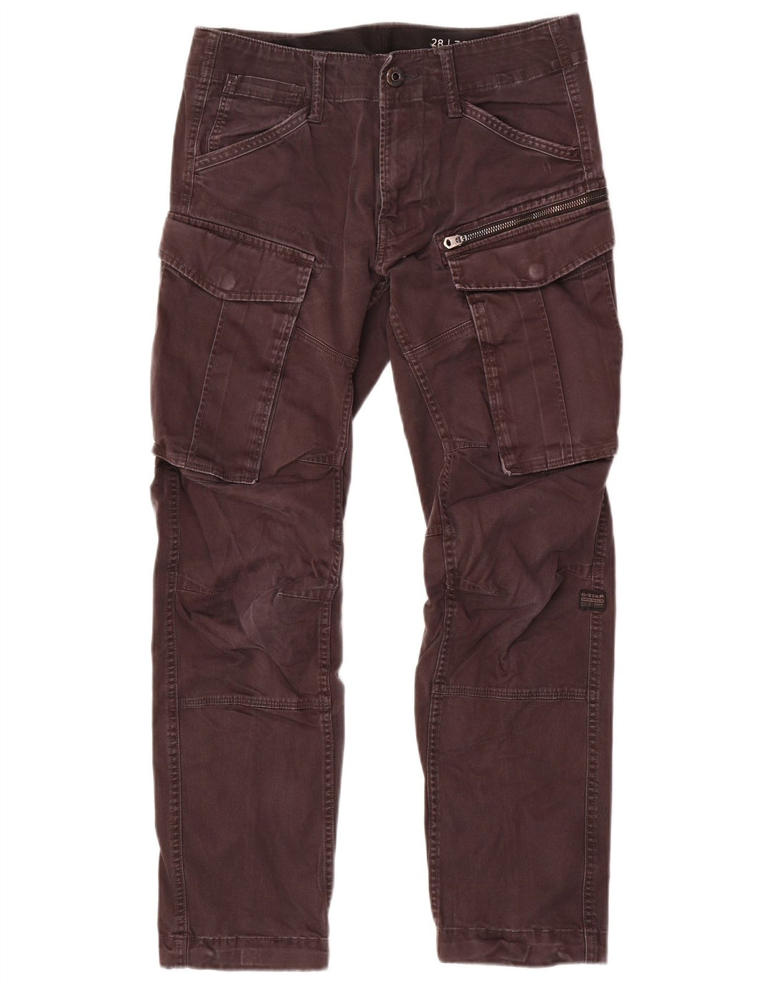 G-Star Mens Straight Cargo Trousers W28 L30 Grey Cotton