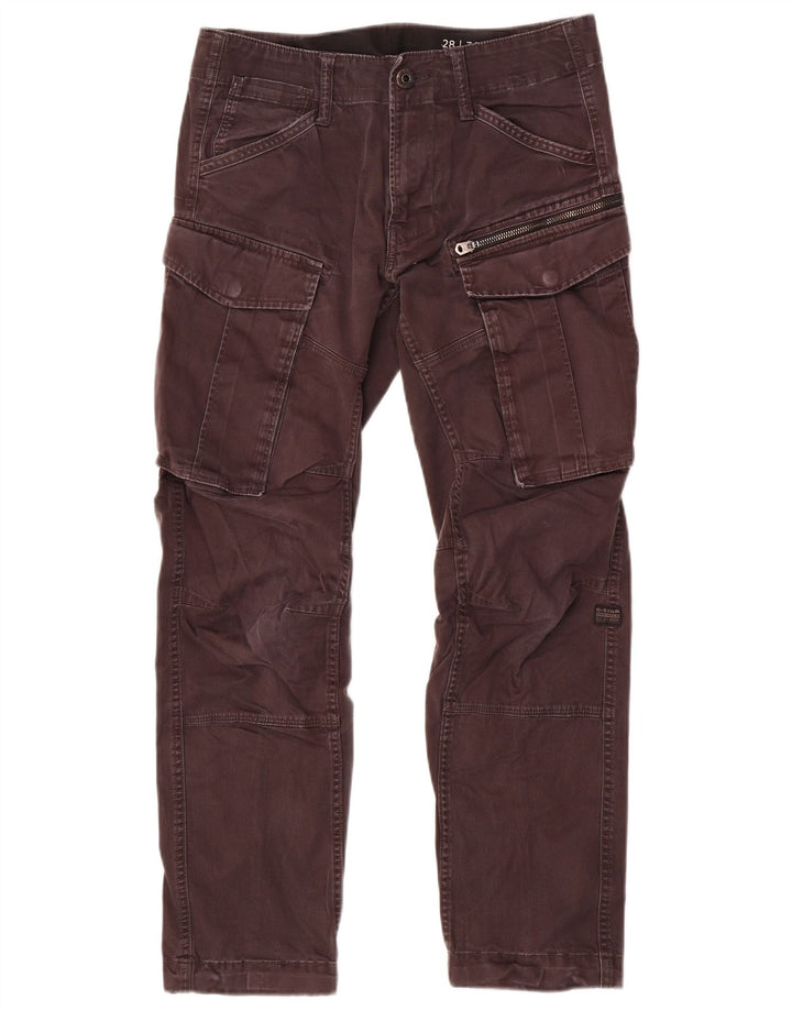 G-Star Mens Straight Cargo Trousers W28 L30 Grey Cotton