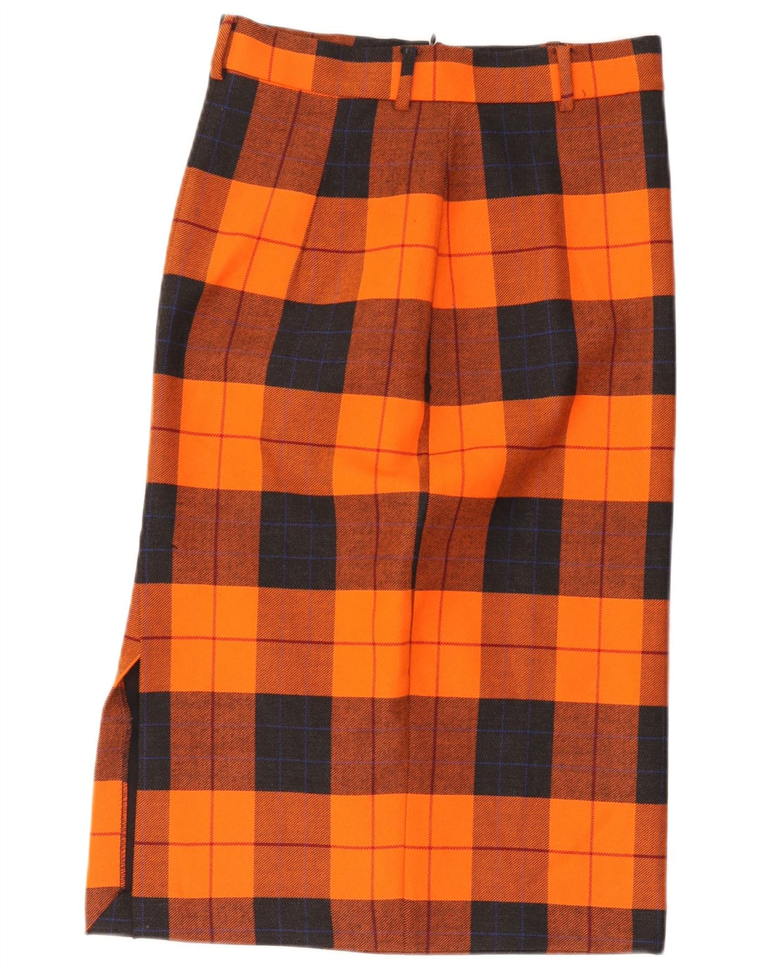 Vintage Womens Straight Skirt W30 Medium Orange Plaid