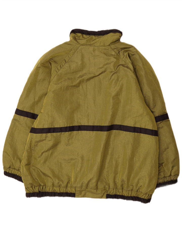 Vintage Mens Windbreaker Jacket UK 44 2XL Green Colourblock Polyester