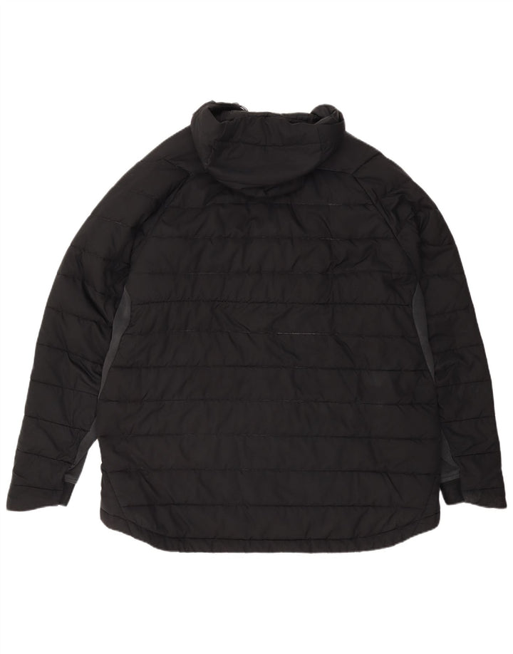 NIKE Mens Hooded Padded Jacket UK 44 2XL Black Polyester