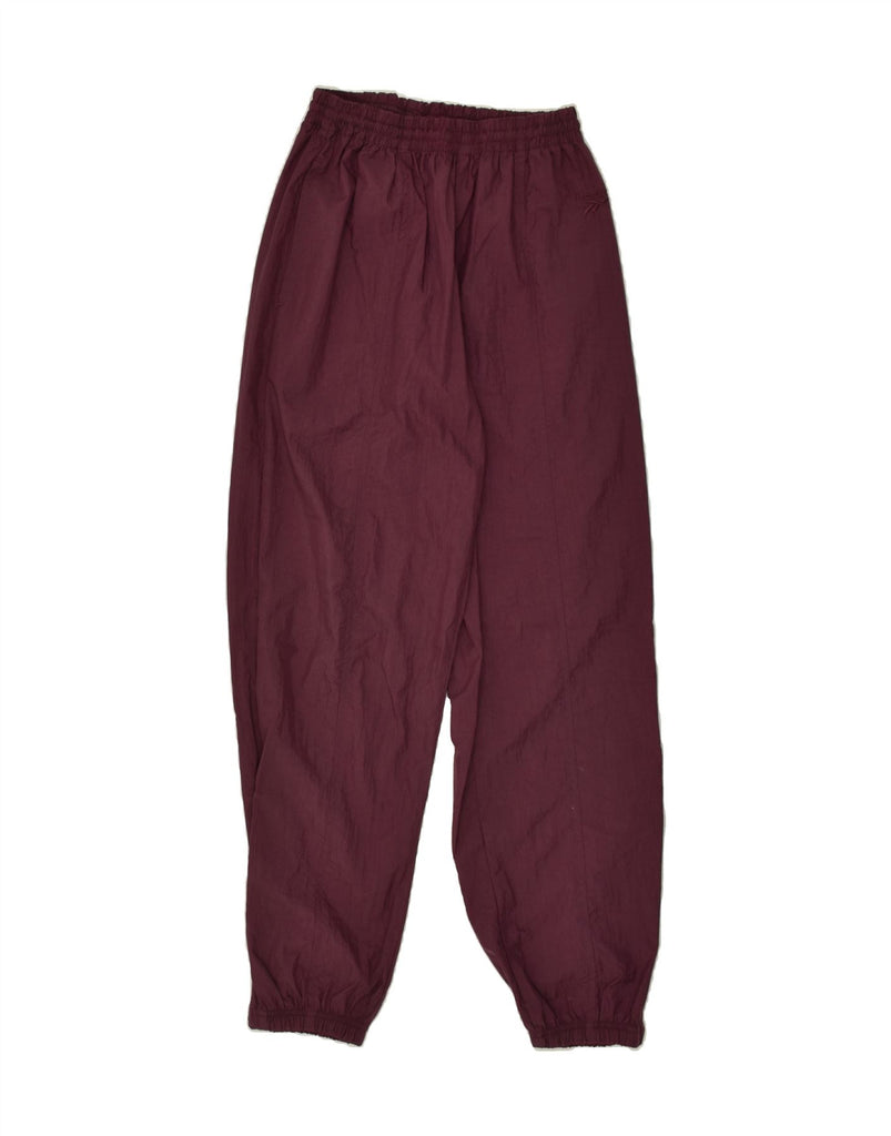 REEBOK Womens Tracksuit Trousers UK 12 Medium Maroon Polyamide | Vintage Reebok | Thrift | Second-Hand Reebok | Used Clothing | Messina Hembry 