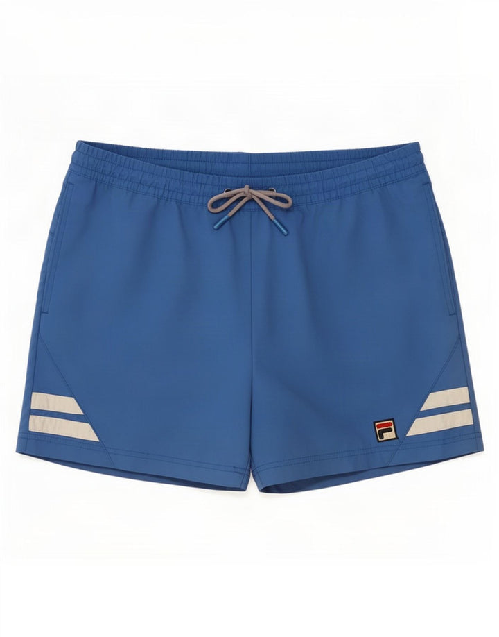 Fila Mens Swimming Shorts Large Blue Colourblock Nylon