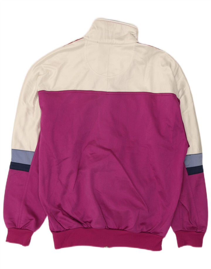 ASICS Womens Graphic Tracksuit Top Jacket IT 46 Large Purple Colourblock