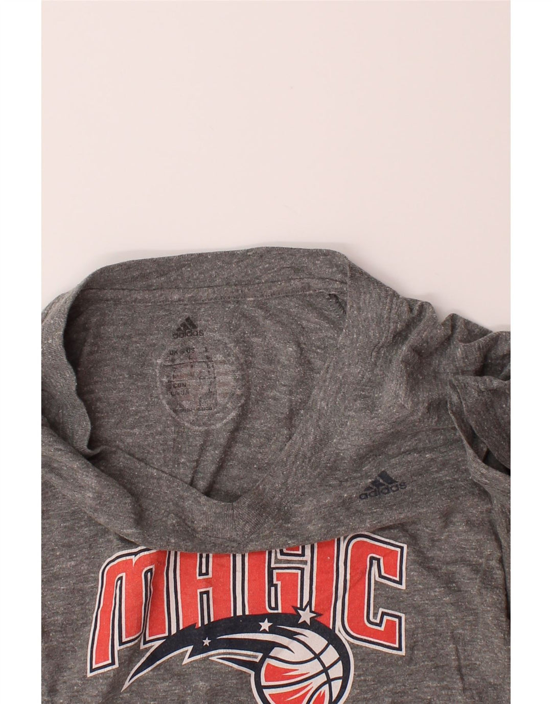 ADIDAS Womens Orlando Magic Graphic T-Shirt Top UK 14 Large Grey Polyester Vintage Adidas and Second-Hand Adidas from Messina Hembry 