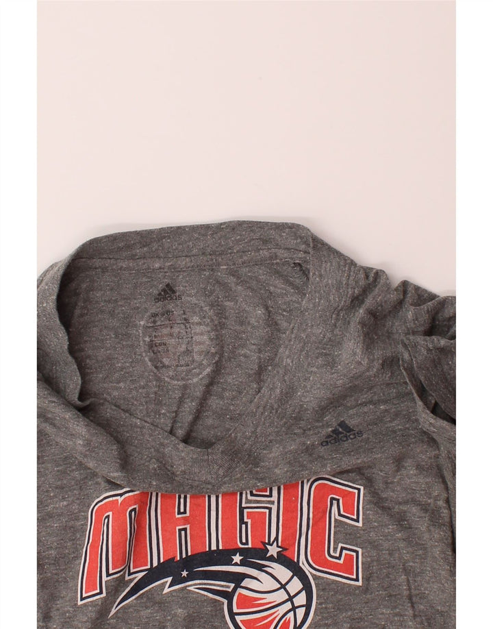 ADIDAS Womens Orlando Magic Graphic T-Shirt Top UK 14 Large Grey Polyester Vintage Adidas and Second-Hand Adidas from Messina Hembry 