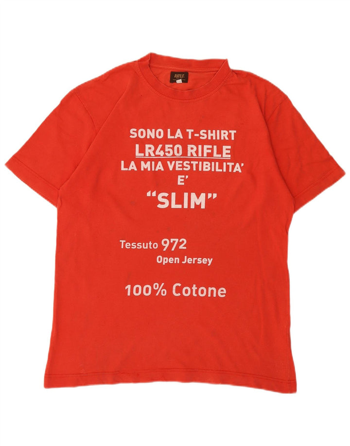 Rifle Mens Graphic T-Shirt Top Large Red Cotton
