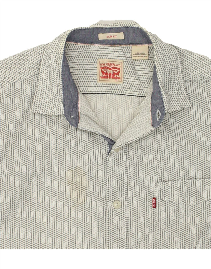 LEVI'S Mens Slim Fit Shirt Medium Grey Cotton | Vintage Levi's | Thrift | Second-Hand Levi's | Used Clothing | Messina Hembry 