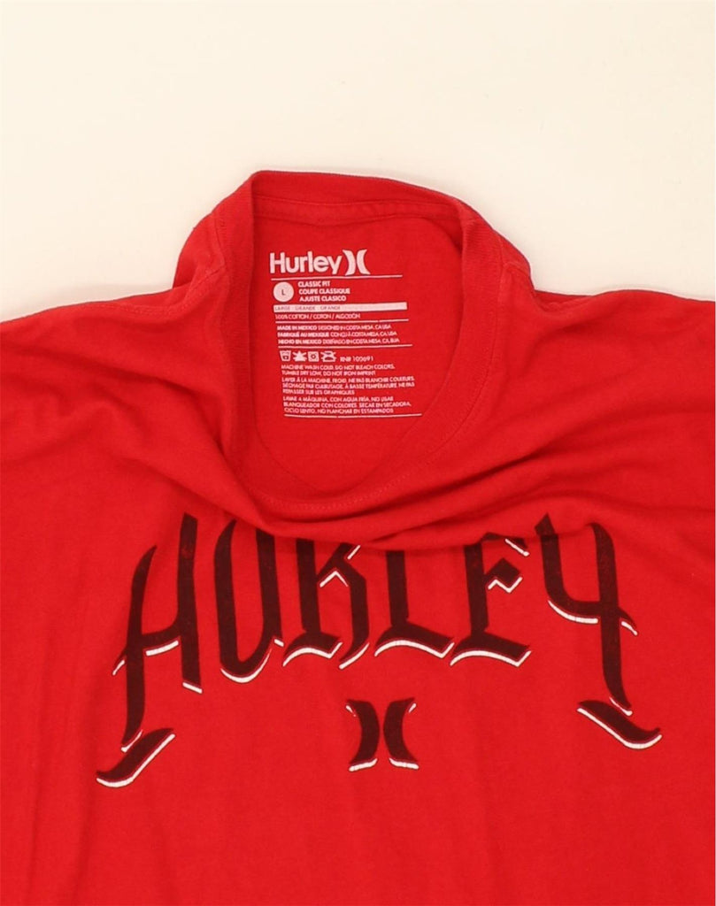 HURLEY Mens Classic Fit Graphic T-Shirt Top Large Red Cotton | Vintage Hurley | Thrift | Second-Hand Hurley | Used Clothing | Messina Hembry 