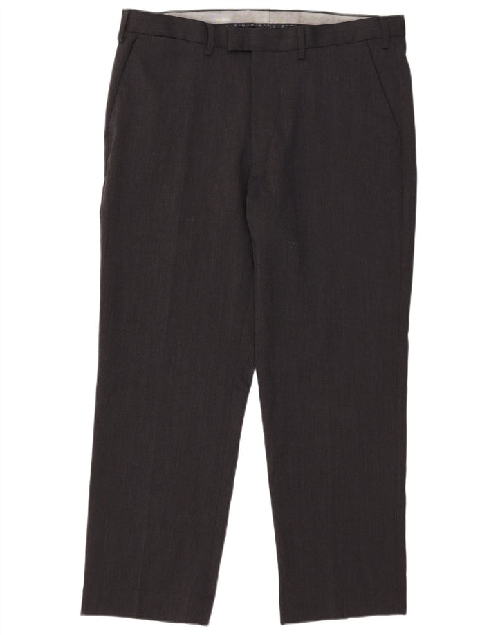 Marks & Spencer Mens Regular Suit Trousers W38 L29 Grey Polyester